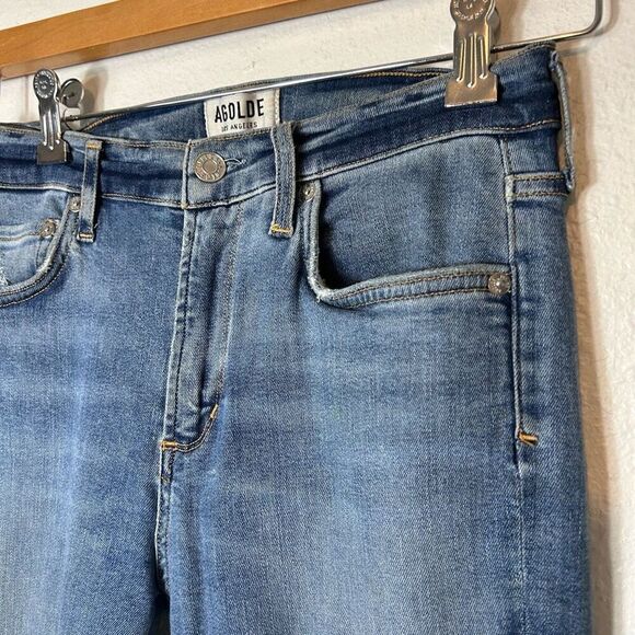 Agolde high rise skinny raw hem jean size 27 - Picture 4 of 8